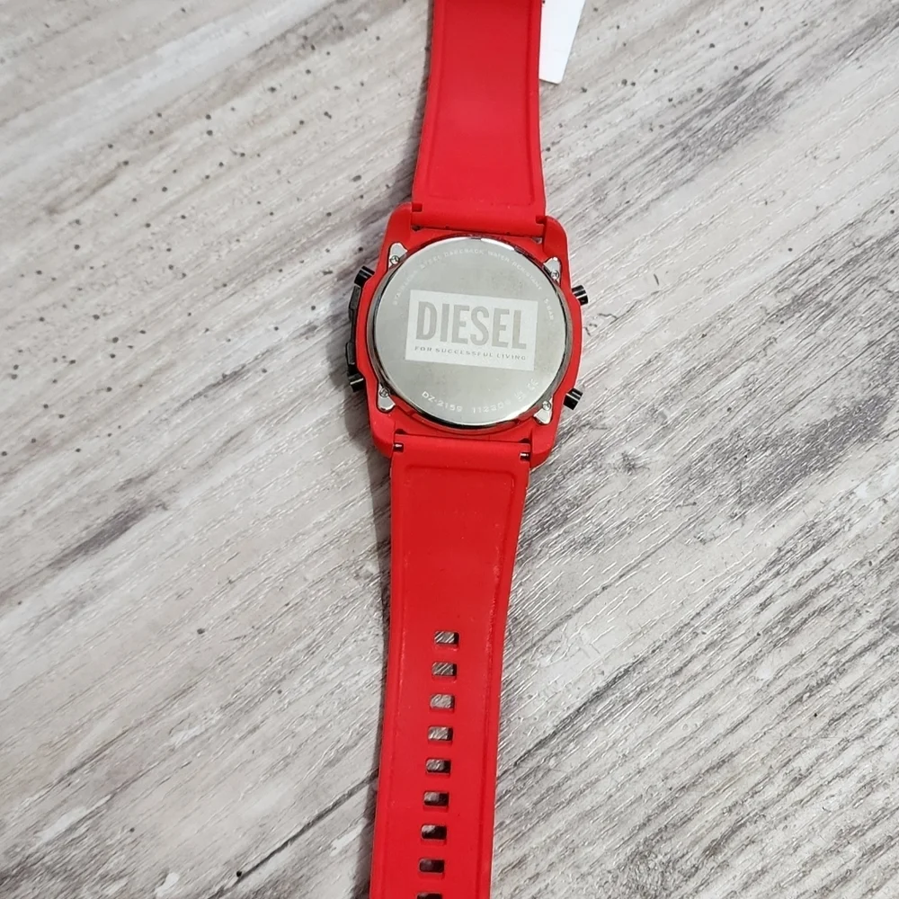Wristwatch DIESEL MASTER CHIEF DZ2159 Red Silicone Rot Digital Chrono Alarm